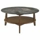 Bradley Round SmartTop Cocktail Coffee Table Smokey Grey and Brown