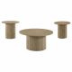 Hamlyn 3-piece Round Fluted Coffee and End Table Set Natural Oak