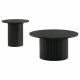 Hamlyn 2-piece Round Fluted Coffee and End Table Set Black