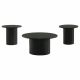 Hamlyn 3-piece Round Fluted Coffee and End Table Set Black