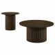 Hamlyn 2-piece Round Fluted Coffee and End Table Set Walnut