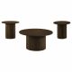 Hamlyn 3-piece Round Fluted Coffee and End Table Set Walnut
