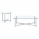Cronin 2-piece Tempered Glass Top Coffee Table Set Chrome