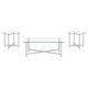 Cronin 3-piece Tempered Glass Top Coffee Table Set Chrome