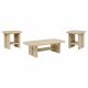 Kailani 3-piece Coastal Coffee and End Table Set Beige Oak