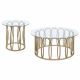 Monett 2-piece Coffee and End Table Set Chocolate Chrome