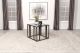 Adri Rectangular Glass Top Side End Table Black Nickel