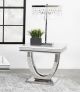 Kerwin Square Stone Top End Table White and Chrome