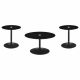 Ganso 3-piece Round Glass Top Coffee and End Table Set Black