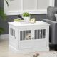  Wooden Dog Crate End Table, Dog Crate Furniture with Triple Doors, Puppy Crate for Small Dogs Indoor Use, White