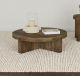 Kinkaid Round Solid Mango Wood Coffee Table Brown