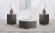 Jason 3-piece Round White Marble Coffee Table Set Charcoal