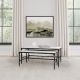 Ebby 2-piece Genuine Marble Top Nesting Coffee Tables White Marble