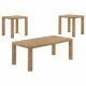 Castlewood 3-piece Cocktail Coffee Table Set Light Oak