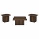 Devar 3-piece Square Coffee and End Table Set Dark Pine