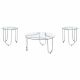Beller 3-piece Round Tempered Glass Top Coffee Table Set Chrome