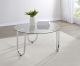 Beller Round Tempered Glass Top Cocktail Coffee Table Chrome