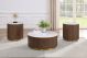 Jason 3-piece Round White Marble Coffee Table Set Honey Brown