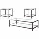 Trini 3-piece Coffee and End Table Set Black Nickel