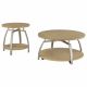 Dacre 2-piece Round Coffee and End Table Set Greige