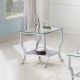 Saide Square Glass Top Side End Table Chrome