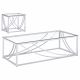 Lille 2-piece Glass Top Coffee And End Table Set Chrome
