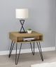 Fanning Engineered Wood Side End Table Golden Oak