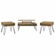 Fanning 3-piece Lift Top Coffee and End Table Set Golden Oak