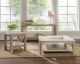 Solano Square Wood Side End Table with Shelf Weathered Mango