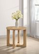 Kessler Round Sculptural Wood End Table Light Oak