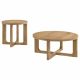 Kessler 2-piece Round Sculptural Wood Coffee Table Set Light Oak