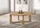 Kessler Round Sculptural Wood Coffee Table Light Oak