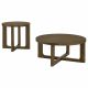 Kessler 2-piece Round Sculptural Wood Coffee Table Set Brown