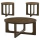 Kessler 3-piece Round Sculptural Wood Coffee Table Set Brown