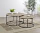 Lainey 2-piece Round Nesting Coffee Table Distressed Pine