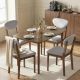 5-Piece Dining Table Set for 4, Mid-Century Modern Kitchen Table and Chairs, Light Gray