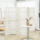  Folding Room Divider Screen 6 Panel 6' Tall Privacy Screen Freestanding Wood Partition for Home Office, White