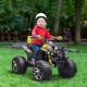 Aosom 12V Kids Recharging Ride-on Electric ATV Quad w/ Realistic Headlights Wide Wheel, Yellow