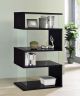 Emelle 63-inch 4-shelf Glass Panel Bookshelf Black