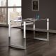 Hartford 47-inch Glass Top Writing Desk Chrome