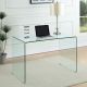 Ripley 47-inch Tempered Bent Glass Writing Desk Clear