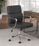 Ximena Upholstered Adjustable Mid Back Office Chair Black