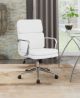 Ximena Upholstered Adjustable Mid Back Office Chair White