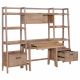 Fabian 4-piece Computer Desk and Bookshelf Set Distressed Light Brown