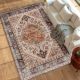  Area Rug 8x10, Machine Washable Rug, Non-Slip Boho Print Pattern Medallion Carpet for Living Room, Bedroom, TawnyBrown