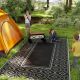  Reversible Outdoor Rug, Waterproof Plastic Straw with Carry Bag, 9' x 18', Black & Gray Gourd Border
