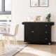 Storage Trolley Cart on Wheels, Mobile Kitchen Island with Drop Leaf, Towel/Spice Rack, 3 Drawers, 2-Door Cabinet, Black