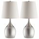 Tenya 24-inch Empire Shade Urn Table Lamp Silver (Set of 2)