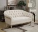 Billie Upholstered Rolled Arm Tufted Loveseat Natural