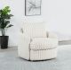 Sarco Corduroy Upholstered Swivel Accent Arm Chair Ivory